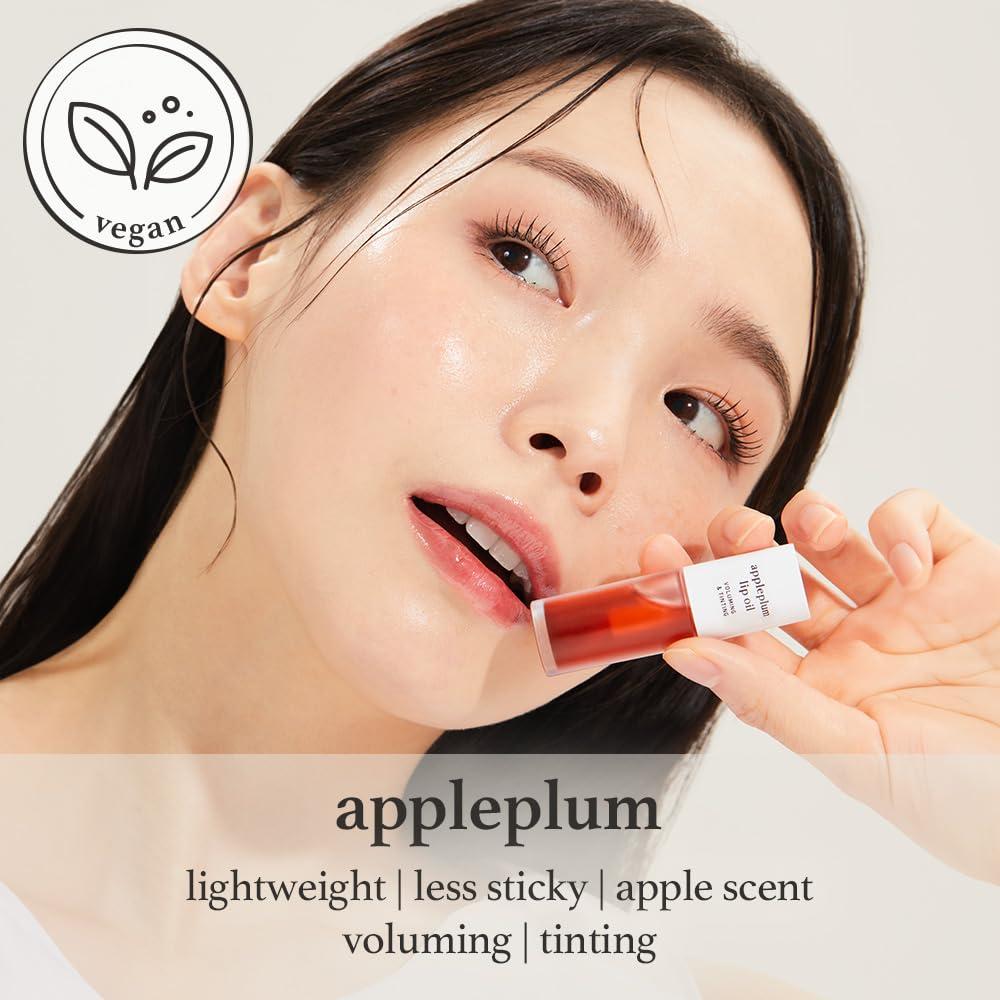 NOONI NOONI Korean Vegan Lip Oil - Appleplum | Lip Stain, Gift, Long-Lasting, Moisturizing, Plumping, Revitalizing for Dry Lips, Waterproof, No Peel Off, Korean Lip Tint 0.12 Fl Oz