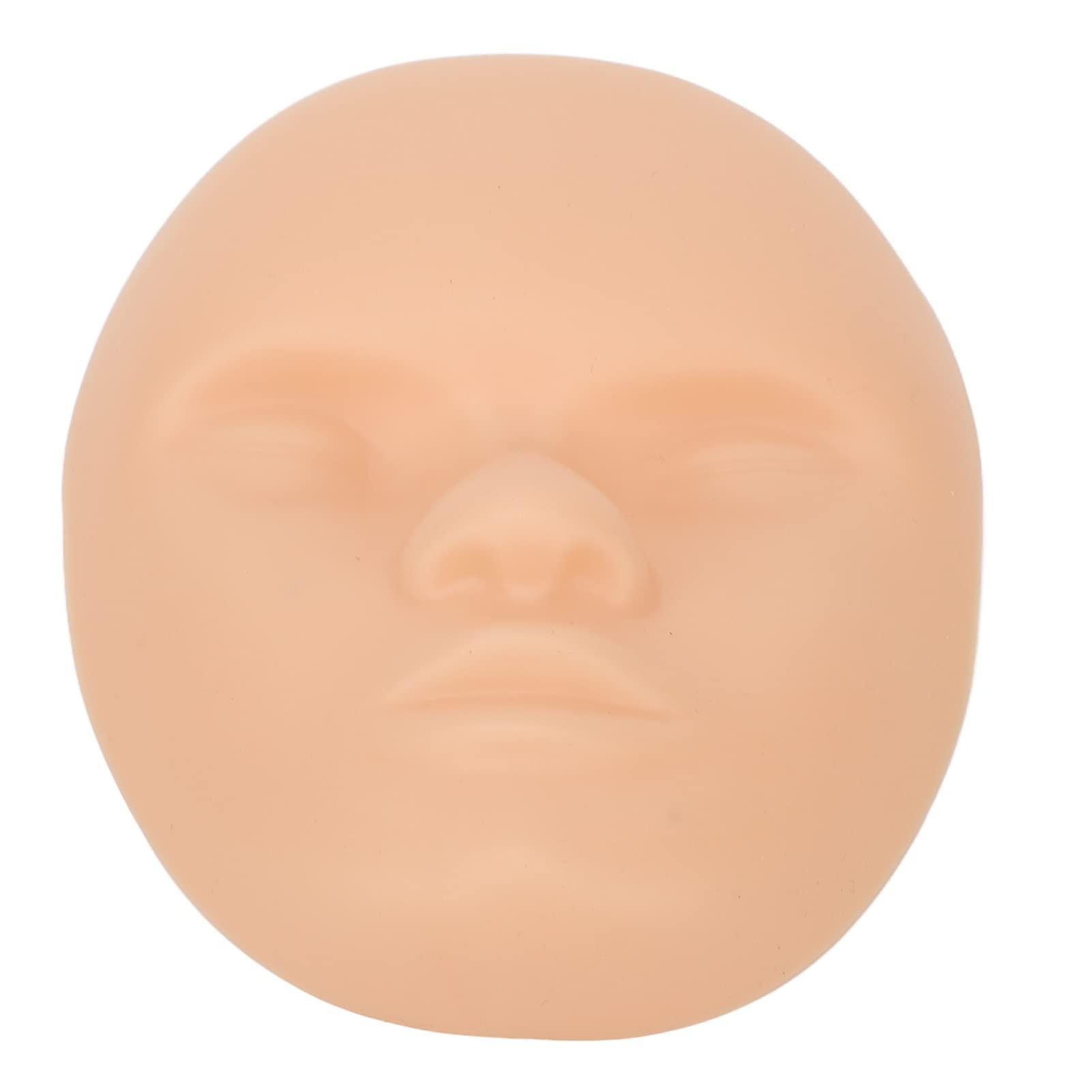 Zooke Practice Skin Head, 10pcs Facial Training Skin and 3D Soft Rubber Fake Skin, Fake Skin Eyebrow Eyeline Lips Model for Beginners Permanent Makeup Microblading Eyebrow