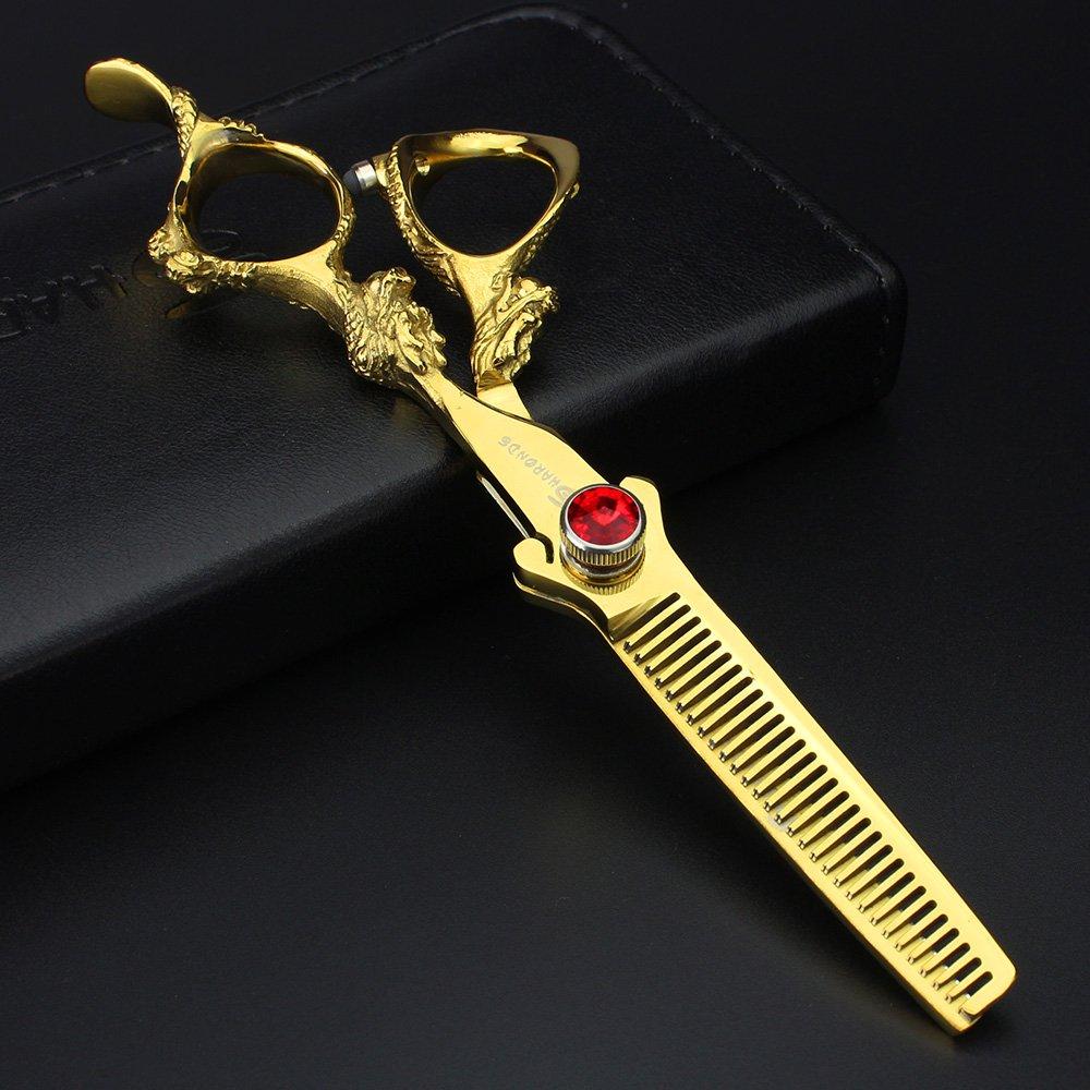 Generic Barber Scissors Professional Hairdressing Hair Scissors Hair Cutting Scissors Barber Scissors thinning Shears for Hairdresser 6.0\" Set(2 pcs)