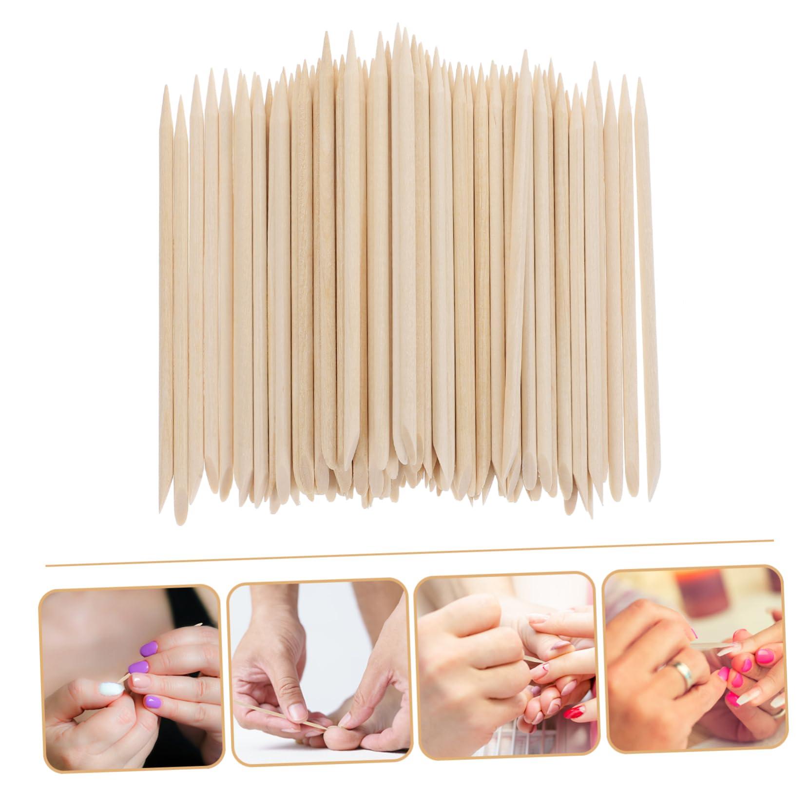 HONMEET HONMEET Nail Cuticle Cleaner Tool 300pcs Nail Art Wood Stick Manicure Wood Nail Stick for Nail Beauty Tool