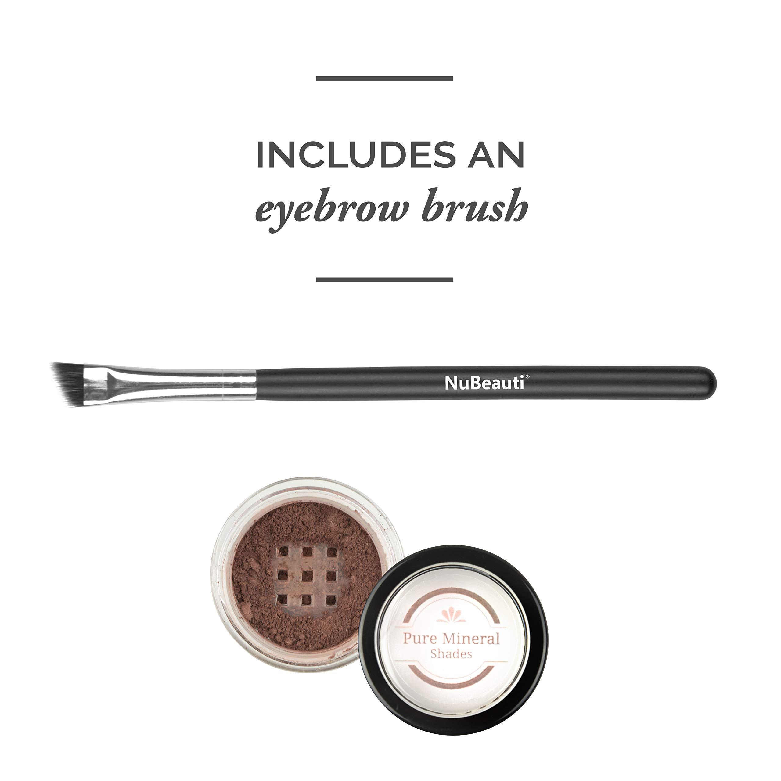NuBeauti Natural Eyebrow Powder Eyebrow Kit  Mica Brow Powder Eyebrow Makeup Kit with Professional Angled Eyebrow Brush  10 Natural Shades  No Parabens or Chemicals  Eyebrow Shaper Kit by NuBeauti