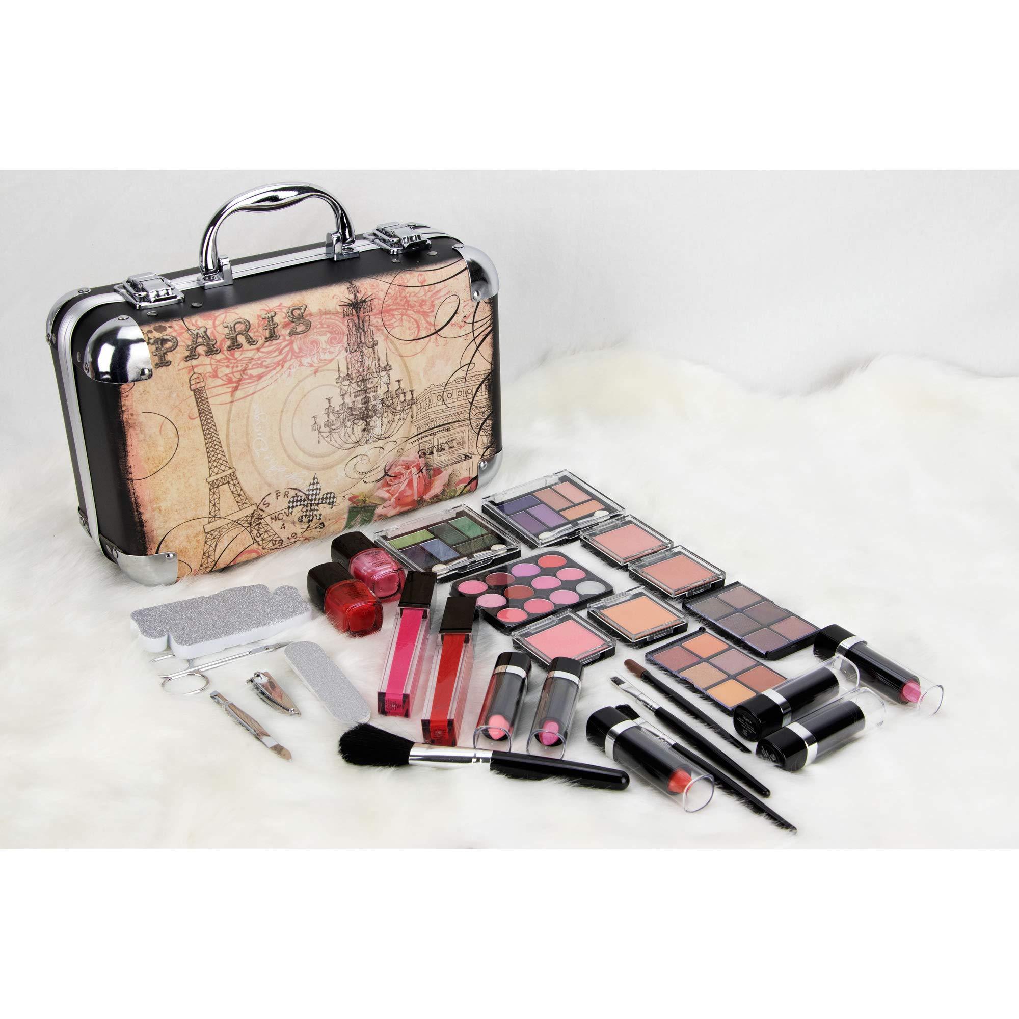 Ver Beauty Ver Beauty 61pcs Makeup Gift Set With Extendable Trays and Mirror, Paris Theme