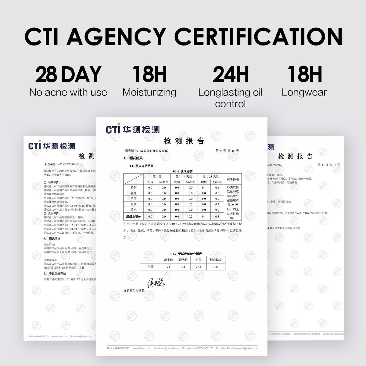 CARSLAN CARSLAN Soft Focus Makeup Powder Waterproof Oil Control Setting Powder, Black Magnet Cushion Foundation, Refill Included, Face Cosmetics Kit, 3Pcs