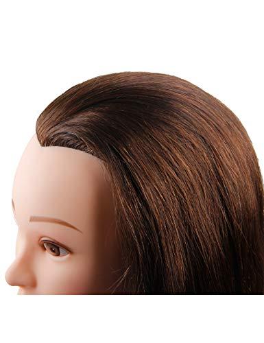 Zenyinfa Mannequin Head with 100% Human Hair Hairdresser Training Head Manikin Cosmetology Doll Head Salon Training Practice Head with Blonde Human Hair Styling Dye Cutting with Clamp Stand.