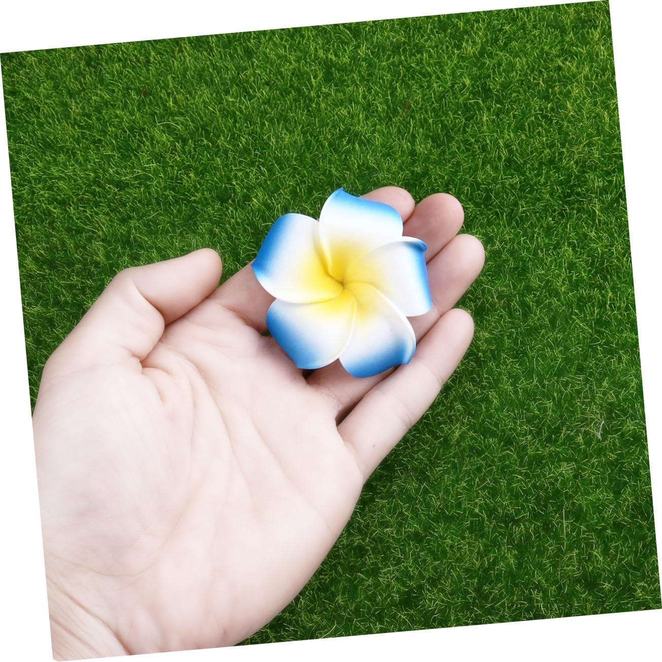 Ciieeo Ciieeo Set of 100 6cm Plumeria Fake Flowers Wedding Decorations Party Supplies Foam Hair Clip