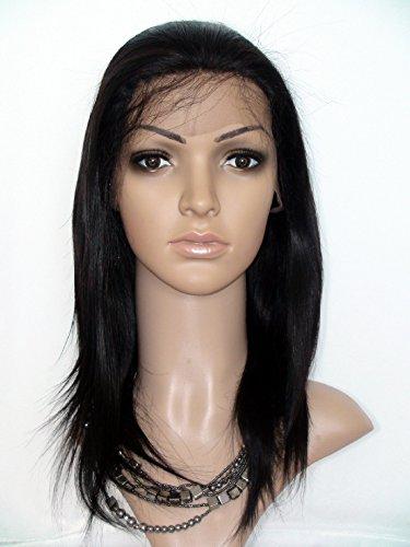 DaJun Cheap 14" Lace Front Wigs Human Hair With Baby Hair Chinese Virgin Remy Human Hair Natural Straight Color #1b Off Black
