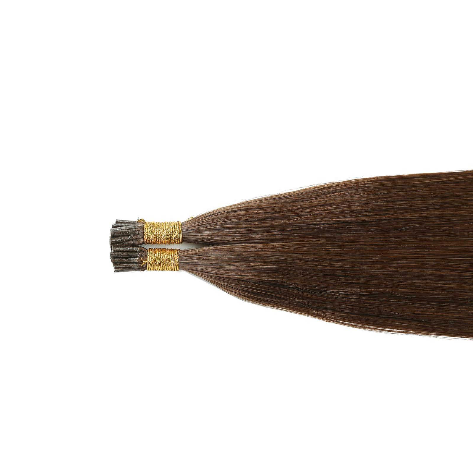 RIBONI Pre Bonded Keratin Hair Extensions Human Hair I Tip Cold Fusion Real Human Hair Extensions 50Strands Remy Straight Human Hair Extensions 1g/1s