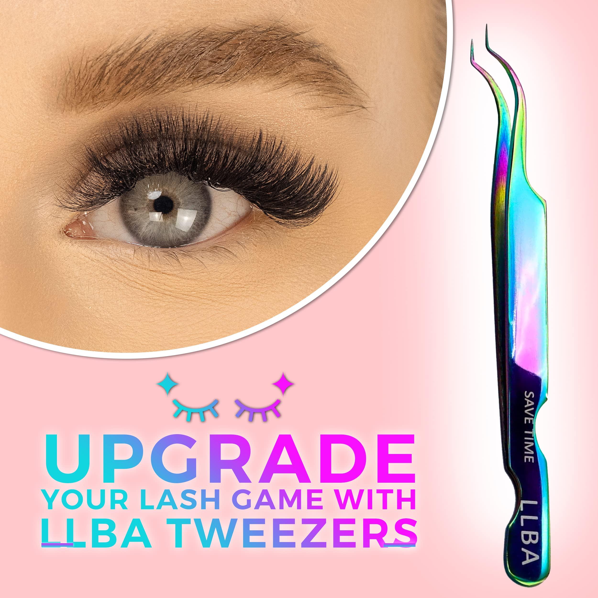 LLBA LLBA Lash Tweezer Professional Volume False Lash Application Tool | Multi Shapes & Purposes Tweezers | Non-Slip Grip Tweezers for Volume, Isolation & Classic Lashes (Galaxy, Save Time Inner Corner)