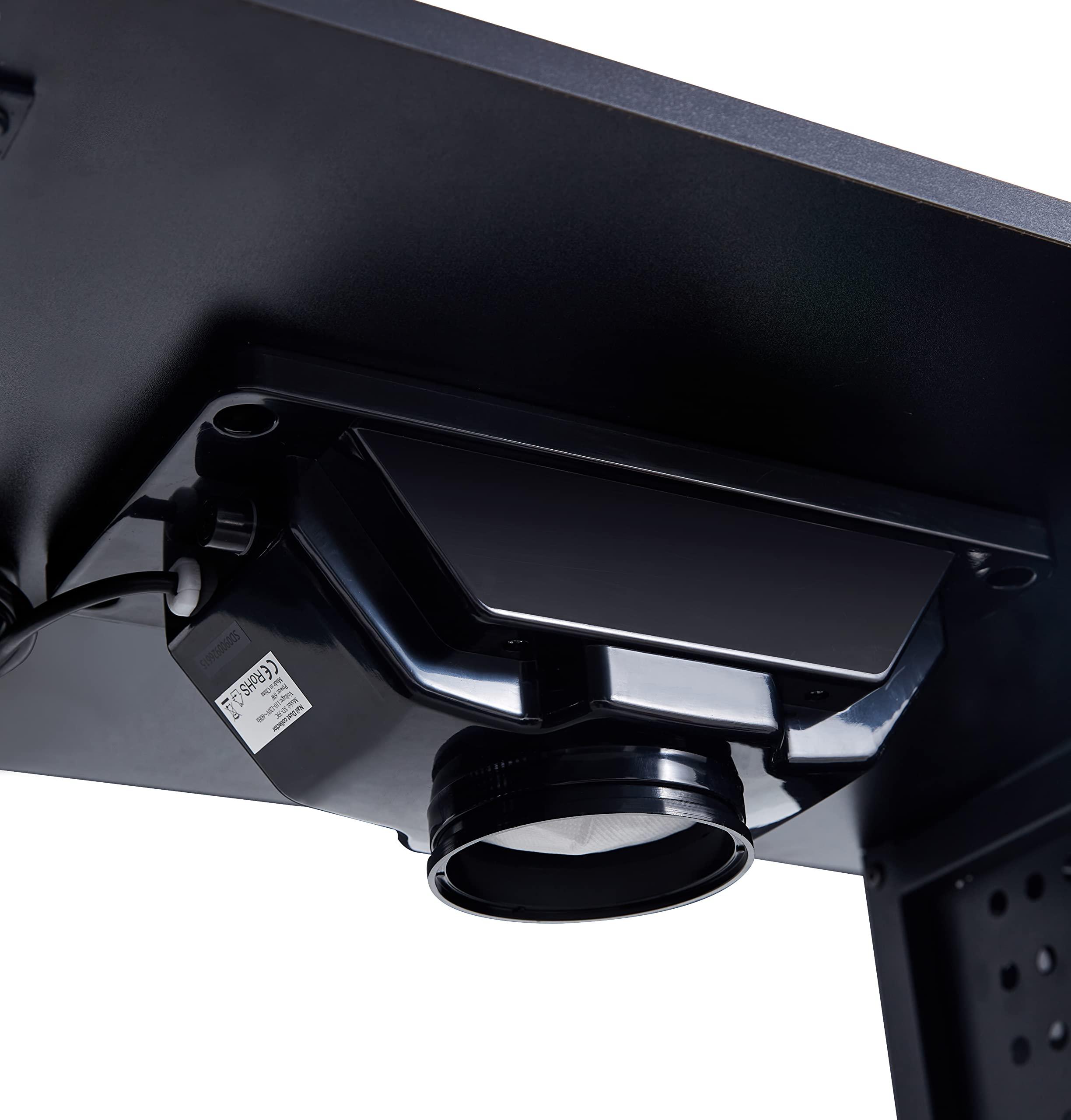 HomVent HomVent Manicure Table Nail Desk Iron Single Cabinet, Beauty Spa Salon Workstation w/Wrist Rest, Lockable Cabinets, LED Lamp, Electric Downdraft Vent, 2 Cabinets (Black)