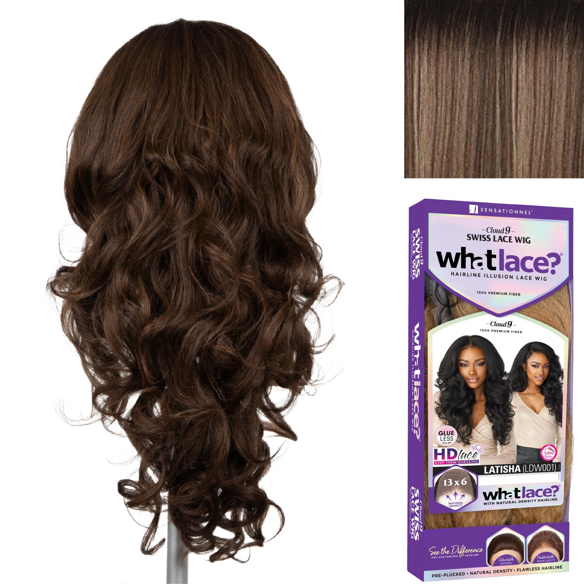 Sensationnel Sensationnel What lace 13x6 Wigs - latisha lacefrontal hand tied glueless synthetic with natural density preplucked hairline (FLAMBOYAGEMOCHA)