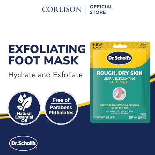 Dr. Scholl\'s Dr. Scholl\'s Ultra Exfoliating Foot Mask Gently Peels & Softens, 1 Pair Slip-on Booties Foot Mask 1.55 oz