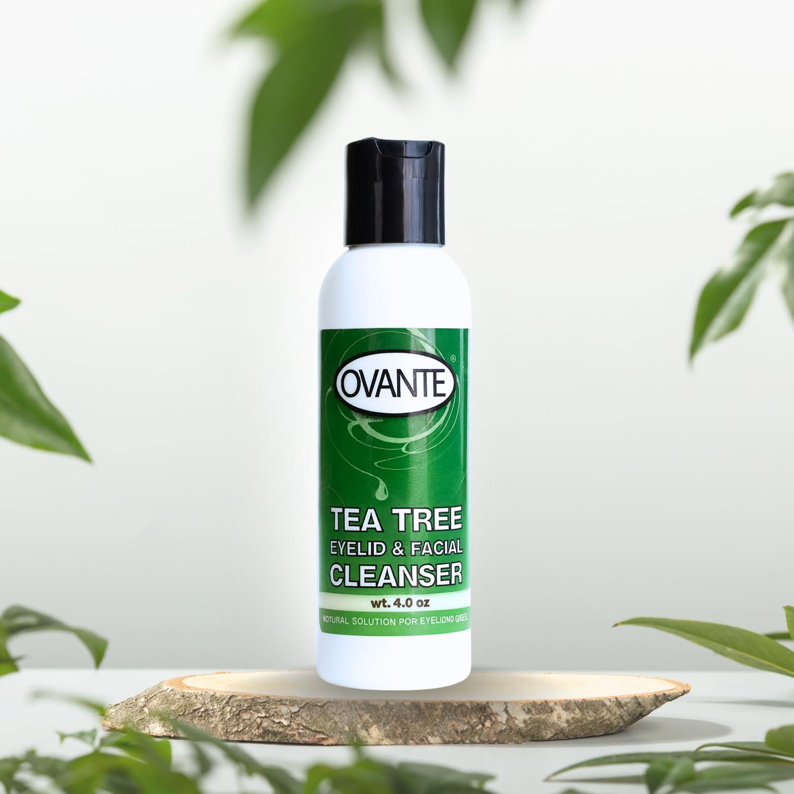 OVANTE OVANTE Tea Tree Oil Eyelid, Facial Cleanser Wash For Demodex Prone Skin 4.0 oz