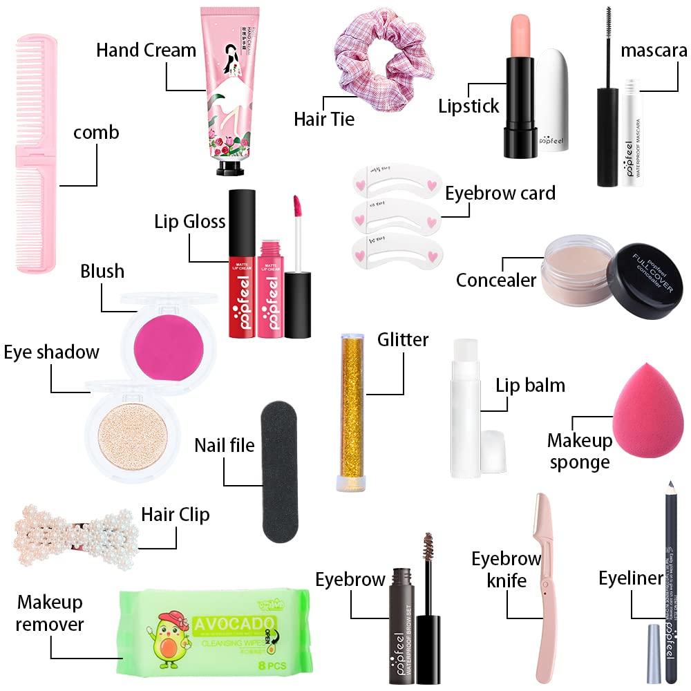 Sztongfei Complete Makeup Kit, Hand Cream, Mascara, Lipstick, Lip Gloss, Blush, Concealer, Glitter, Eyebrow, Makeup Remover for Teens and Adults