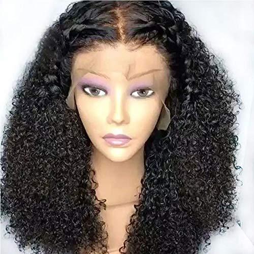 Nicewig Hair Short Afro Kinky Curly Full Lace Wigs Human Hair with Baby Hair for Black Women 4B 4C Deep Curly Glueless Lace Wig Brazilian Remy Hair for Women