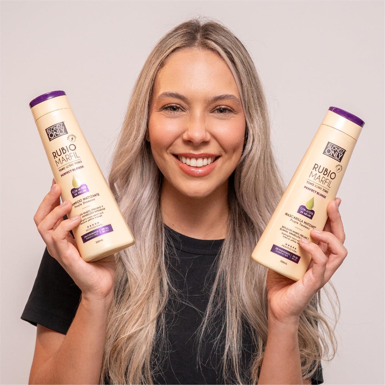 Blondz Only Blondz Only Purple Shampoo Rubio Marfil Blonde Pearl with Argan Oil Perfect Blonde (Perla Beige) 11.8 Fluid Ounce (350 ml)