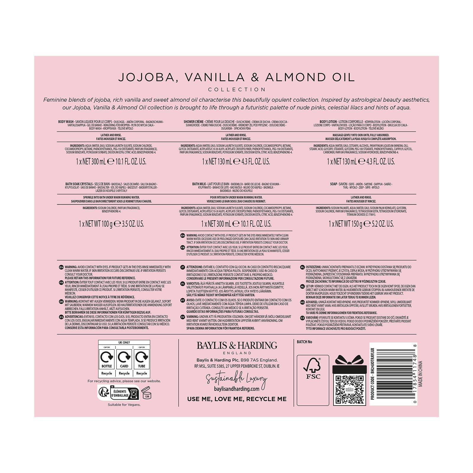 Baylis & Harding Baylis & Harding Gift Set for Women - Luxury Skin & Body Pack - Jojoba, Vanilla & Almond Oil