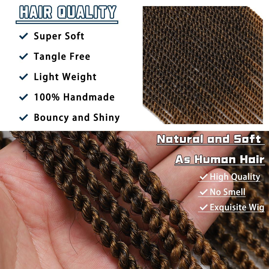 DDvation Crochet Braids Senegalese Twist Crochet Hair 7 Packs Pre Looped Micro Senegalese Twist Braiding Hair Ombre Crochet Braids for Women (24inch, T30)