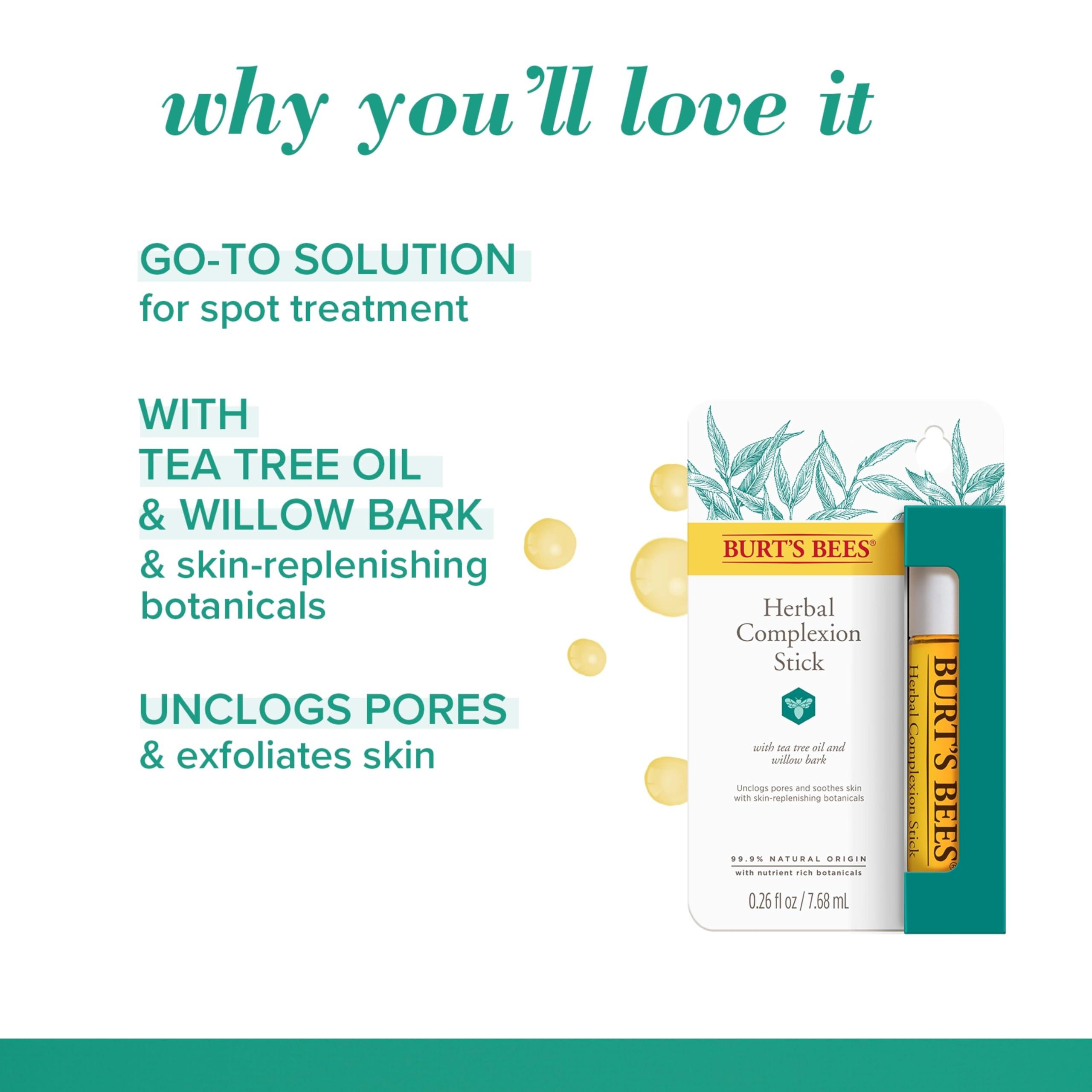 Burt's Bees Burt\'s Bees Herbal Blemish Stick, 0.26 Fl Oz (Pack of 2), Tea Tree Oil Infused, Soothing, Exfoliating, Cleansing, Unisex