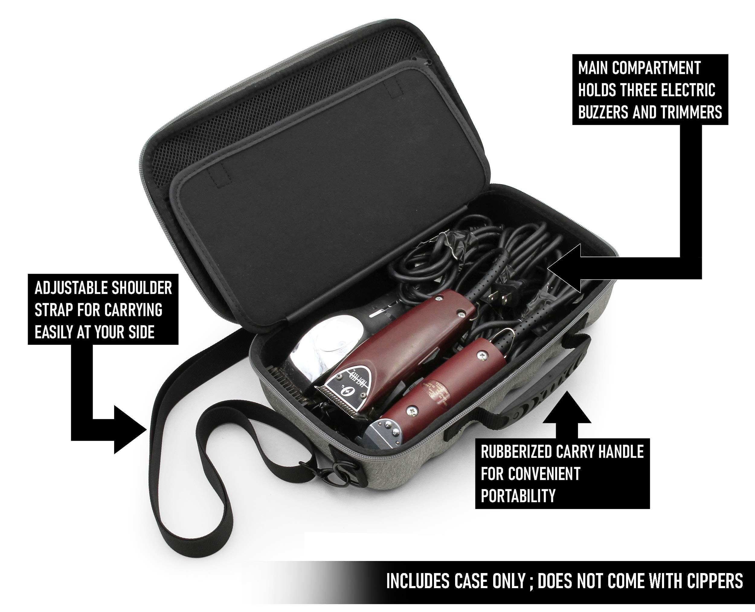 CASEMATIX CASEMATIX Hair Clipper Case Holds Three Electric Clippers, Hair Buzzers, Trimmers, T-finishers - Travel Case for Barbers, Stylist and Hair Cutting Accessories