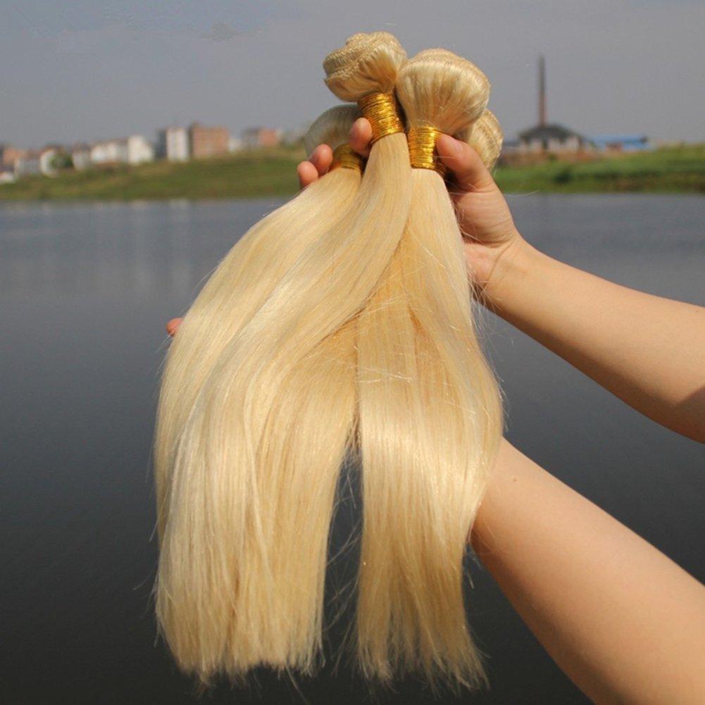 Ruma Hair Ruma Hair 8A Blonde Brazilian Hair Extensions 3/4 Bundles Lot 100% Unprocessed #613 Platinum Blonde Virgin Human Hair Silky Straight Weaves 10-30'' Mixed Lengths In Stock (16 16 16 16)