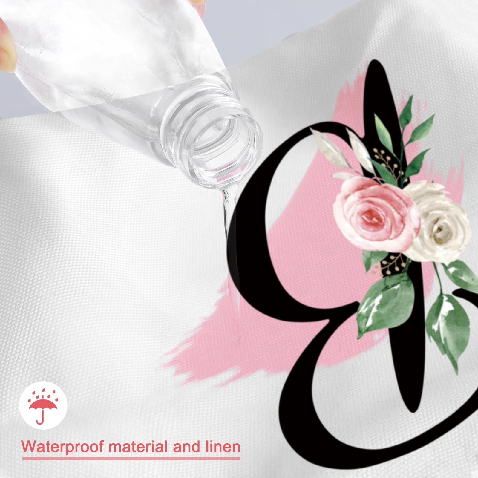 Prettyui Prettyui Initial Monogram Personalized Makeup Bag, Bride Bridesmaid Cosmetic Bag, Portable Cosmetic Bag Toiletry Bag Travel Bag Birthday Gifts for Women Girl, Personalized Cosmetic Bag for Women (B)