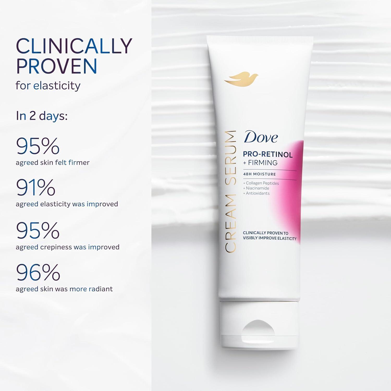 Dove Dove Body Cream Serum Pro-Retinol + Firming for Elasticity and Firmness,with Collagen Peptides, Niacinamide and Antioxidants Lotion, 8 oz