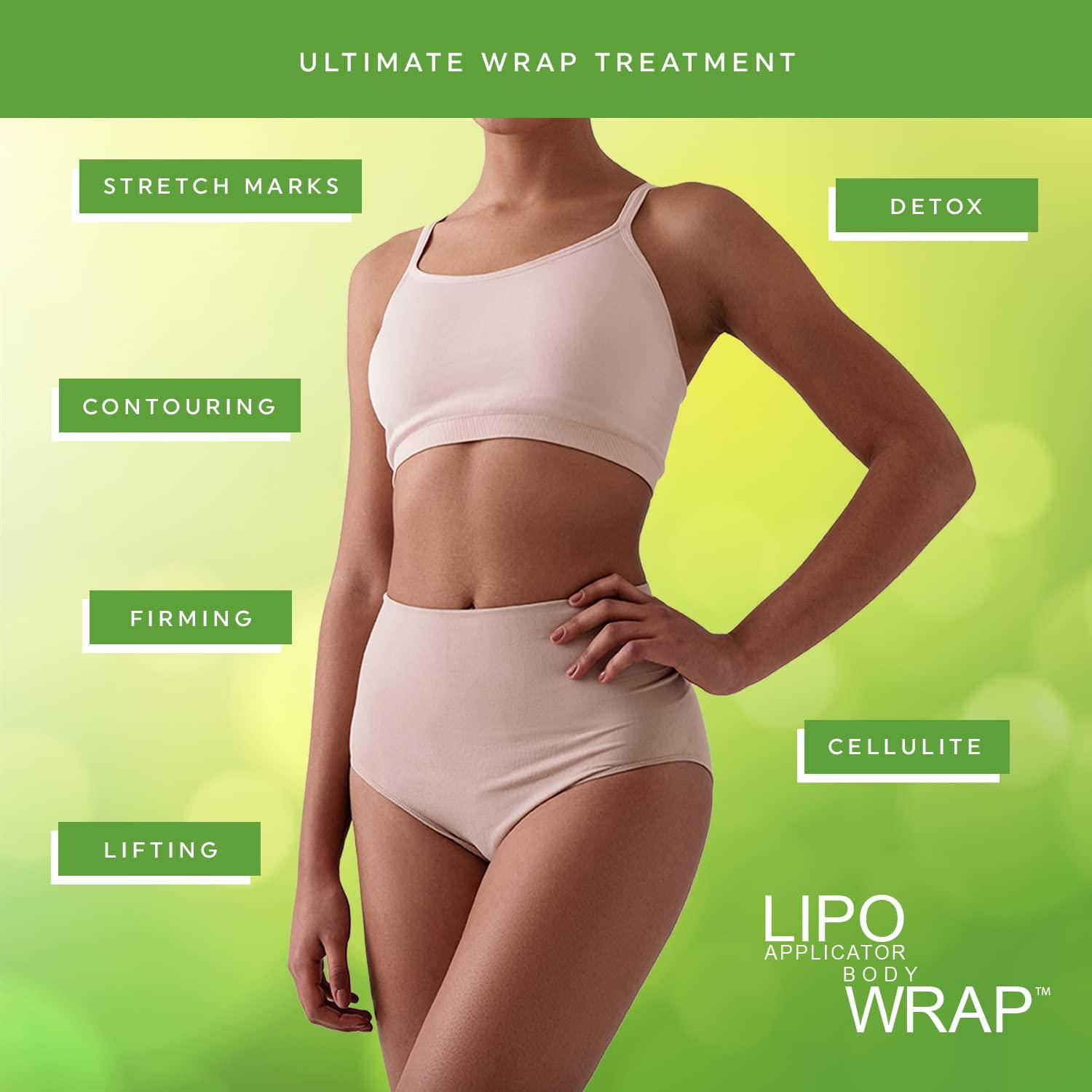 lipo applicator Ultimate Lipo Body Wrap With Guarana, Green Tea, and Seaweed Wraps Works for Stomach Belly Legs Arms Abdomen 5 Wraps