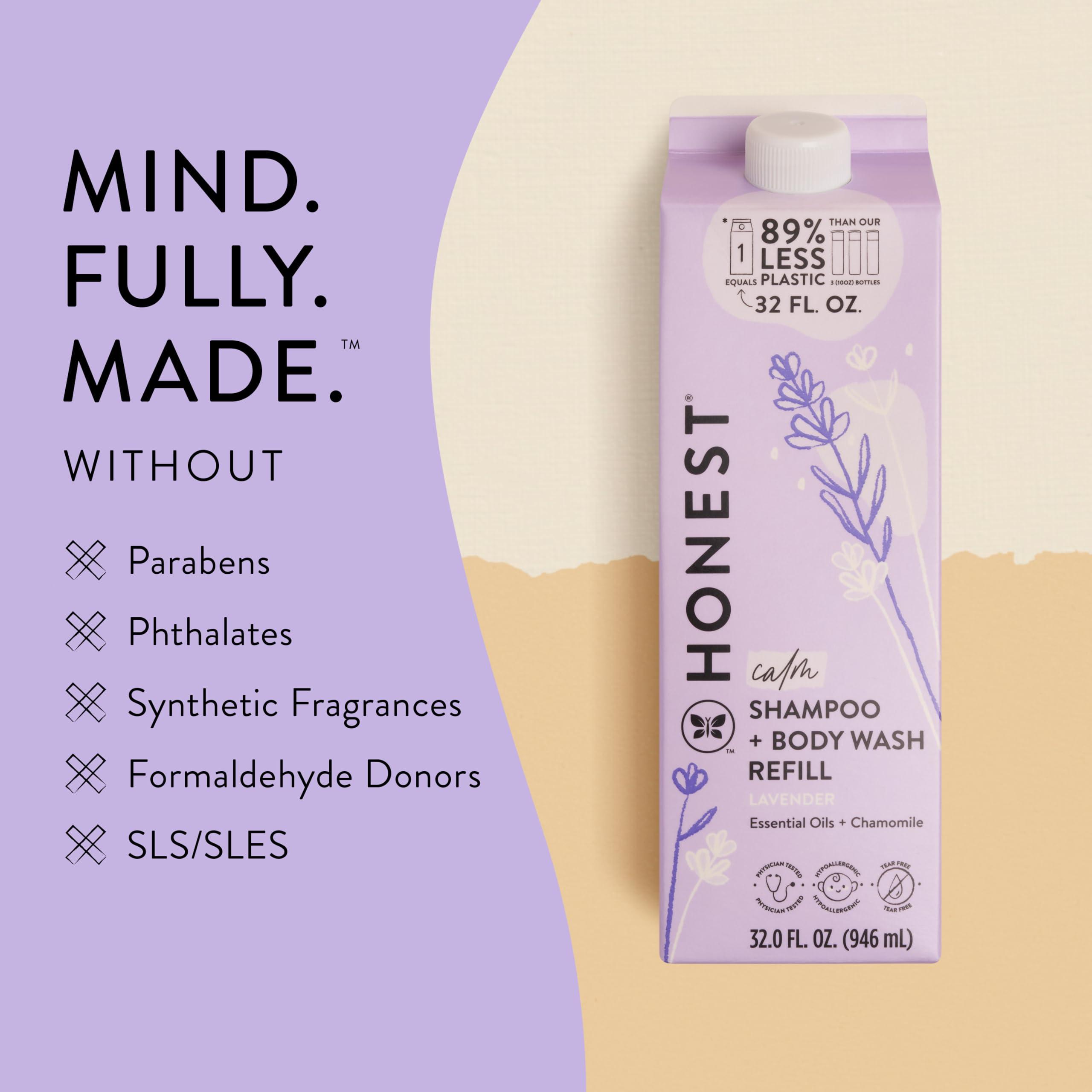 The Honest Company The Honest Company 2-in-1 Cleansing Shampoo + Body Wash Refill Carton | Gentle for Baby | Naturally Derived, Tear-Free, Hypoallergenic | Lavender Calm, 32 fl oz
