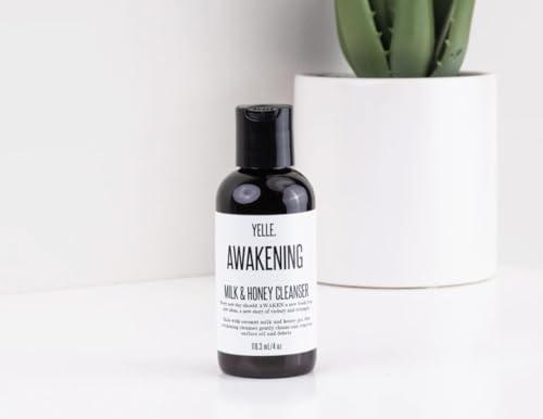 Yelle Yelle. Skincare | Awakening Milk & Honey Cleanser Formulated with Coconut Milk, Vitamin E Organic Herbal Infusion to Balance pH Levels and Retain Skins Natural Moisture Levels.| 4 oz