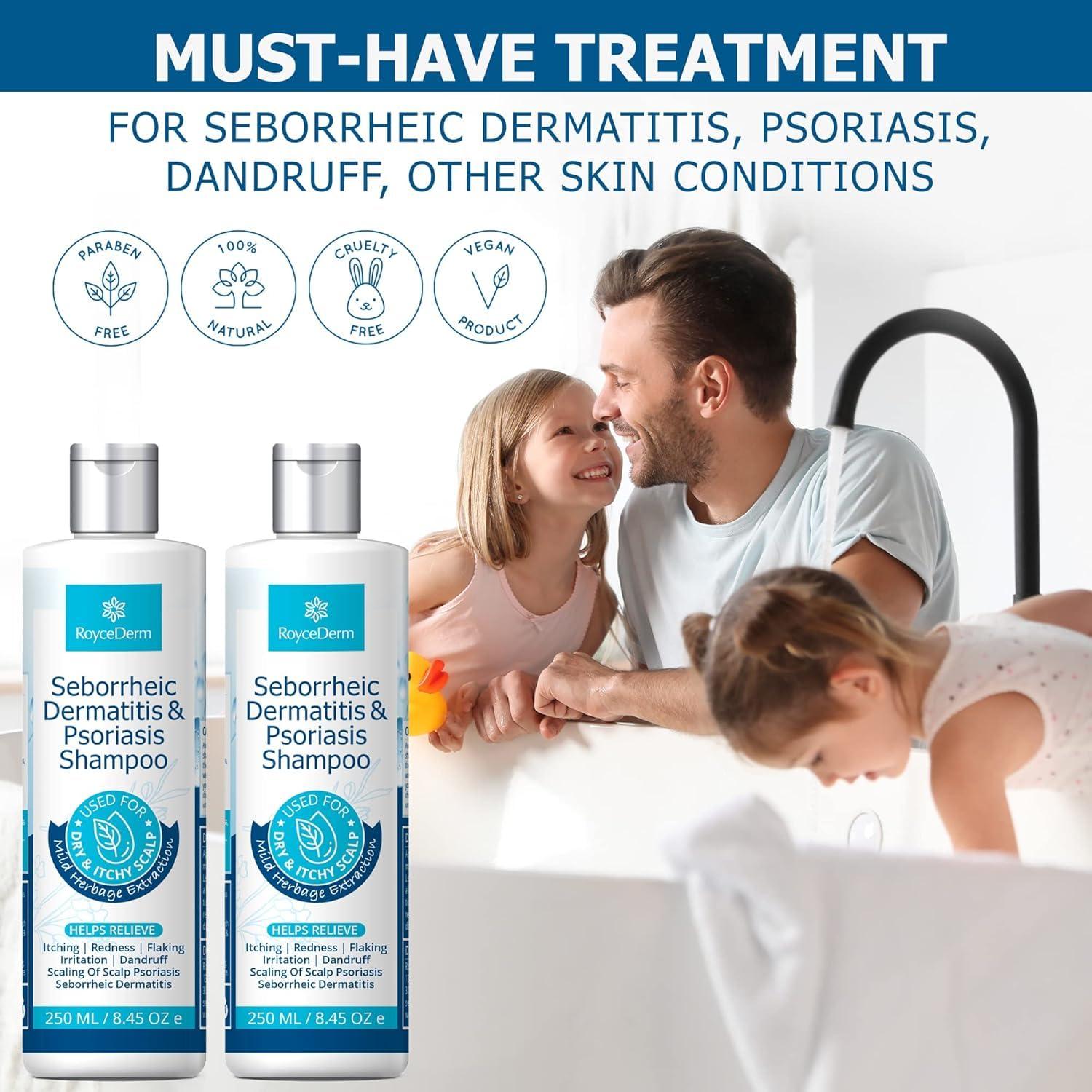 Roycederm Roycederm Psoriasis Shampoo, Seborrheic Dermatitis Shampoo, Folliculitis Shampoo, Dandruff Shampoo, Scalp Psoriasis & Seborrheic Dermatitis Treatment, Dry Itchy Scalp Treatment