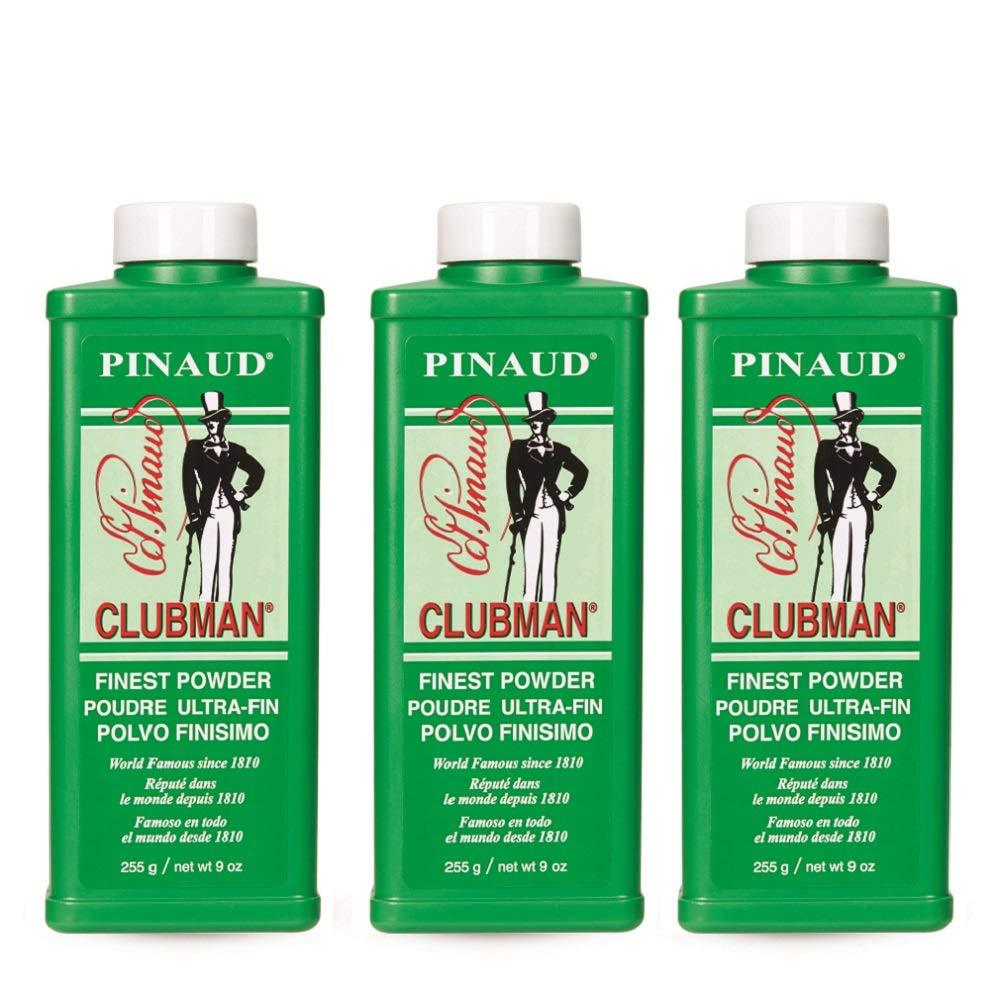 Pinaud Clubman Clubman Pinaud Finest Powder, Classic White Powder for Men, Protection Against Sweat and Body Odor, 9 oz x 3 packs