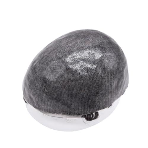 Curve Hair Men Weave Hair Unit Afro Curl Toupee for Black Men 100% Human Hair Loose Curly Mens Hair System Replacement Afro 360 Waves Curly Man Unit (8\'\'X10\'\', 1B Off Black 25mm Curl)