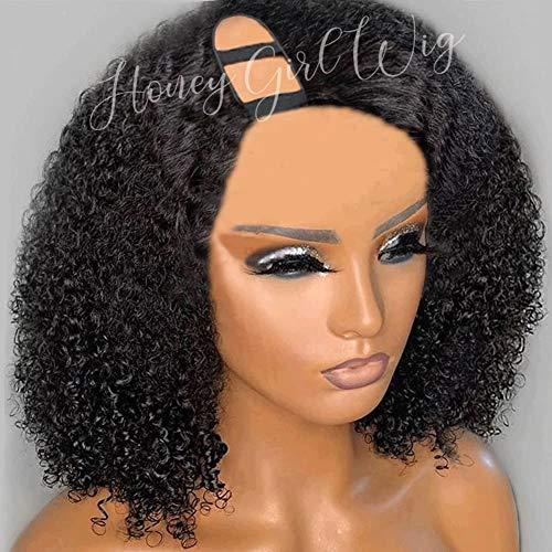 Honey Girl Wig U Part Wig Human Hair 1X3 U Part Wigs Kinky Curly for Black Women Curly Wig 10A Brazilian Human Hair Wigs Half Wig U Part Wigs Afro Kinky Curly U Part Wigs U Part Afro Wig 12"130% right Part
