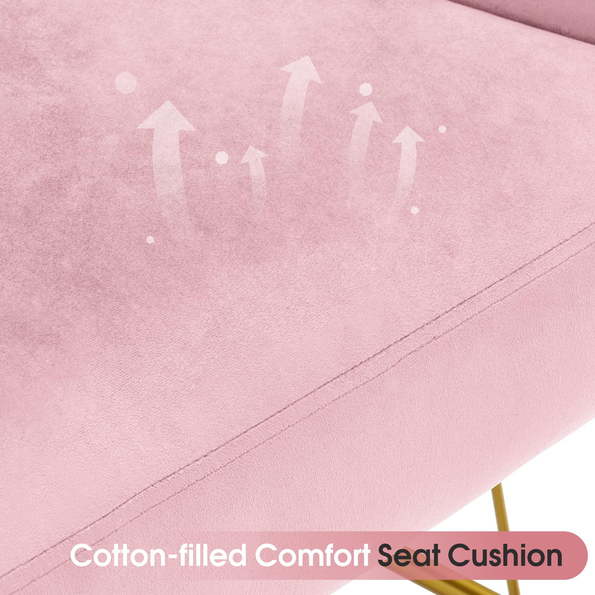 BarberPub BarberPub Living Room Chair, Manicure Chair for Technician, Makeup Beauty Vanity Armchair, Nail Salon Equipment for Manicurist 3510 (Pink)