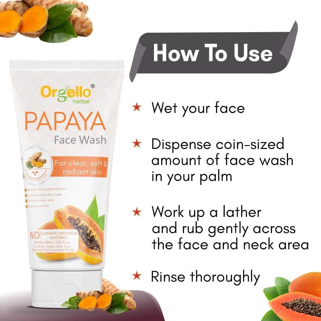 Generic Papaya Face Wash For Clear, Soft & Radiant Skin | For Deep Cleanse, Glowing, Dead Skin and Tan Reduce for Men and Women - Paraben, Sulphate & Silicon Free -60 ml