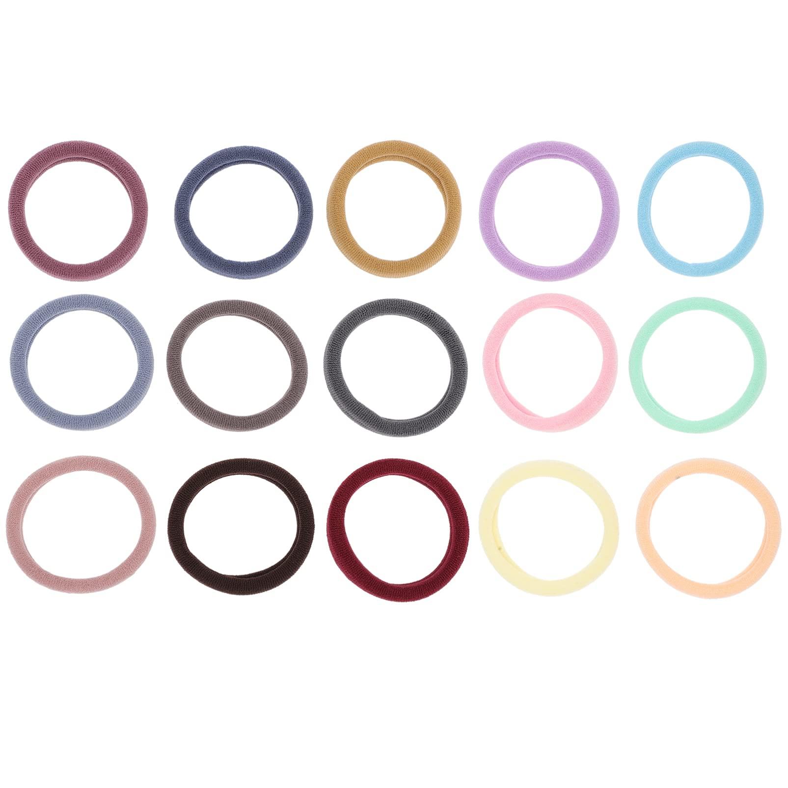 KALLORY KALLORY 80 pcs towel ring elastic hairbands small hair ties hair ropes headbands for short hair black hair scrunchies elastic hair tie black scrunchies polyester child headgear girl