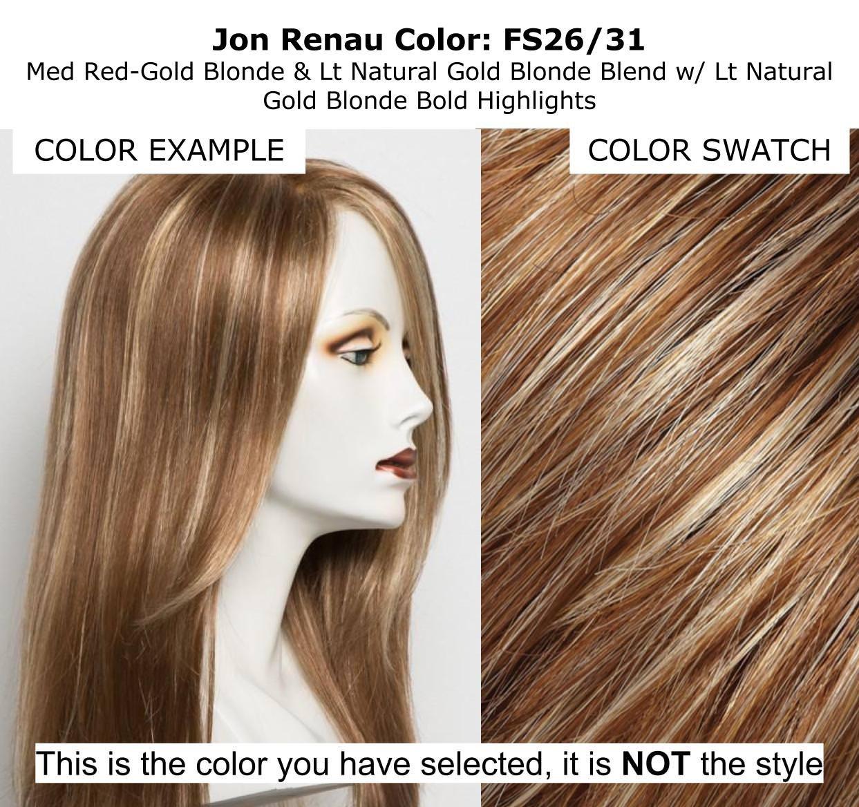 Jon Renau Maxwigs Jazz Avg Cap Color FS26/31 Caramel Syrup - Jon Renau Wigs 5\" Short Synthetic Ultra-Lightweight Layered Sides Flipped-Out Nape Playful Shag O\'Solite Open Weft Cap Bundle MaxWigs Hairloss Booklet