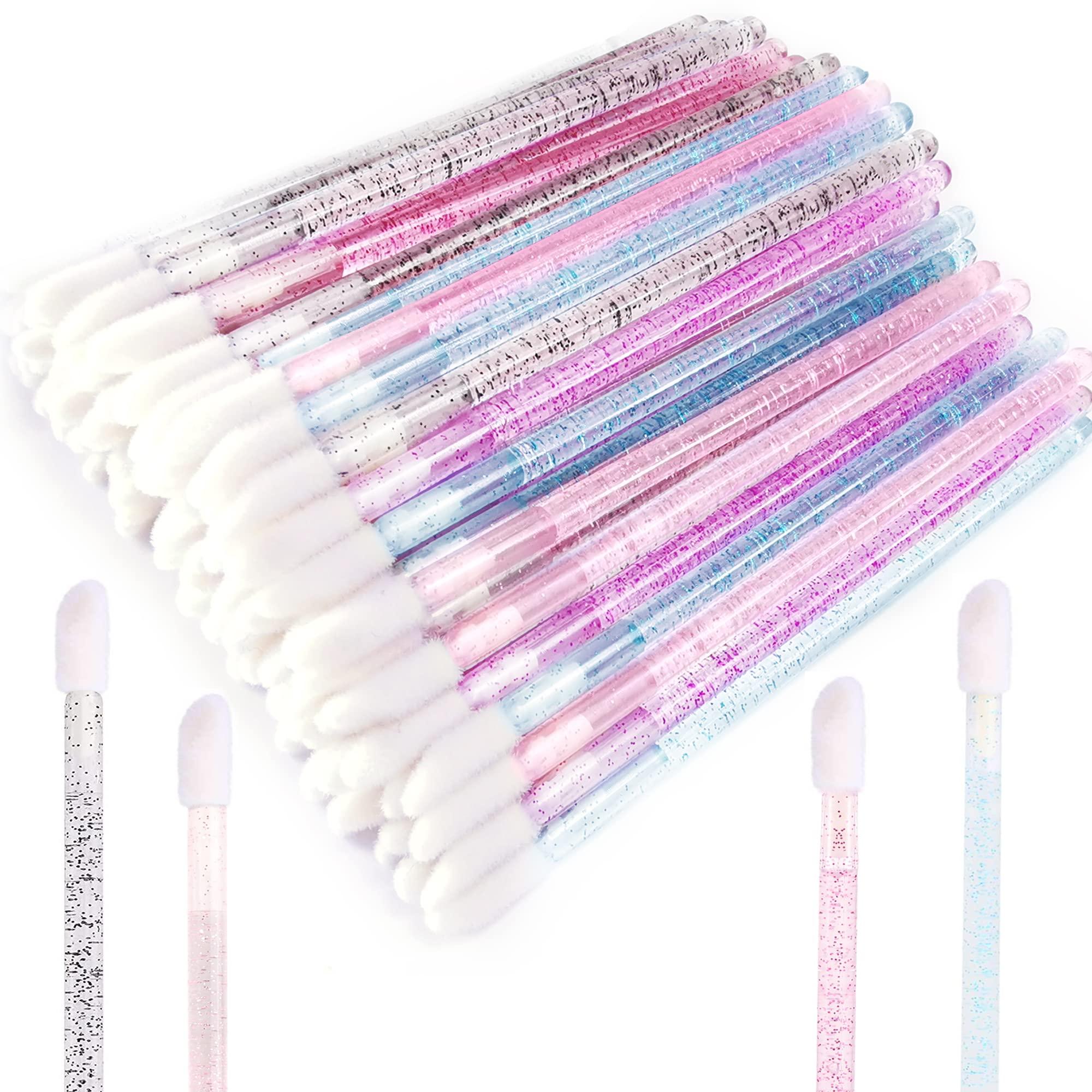 ZYIGYI ZYIGYI 200 Pcs Disposable Lip Brushes, Lipstick Applicator, Lip Gloss Wands 4 Color