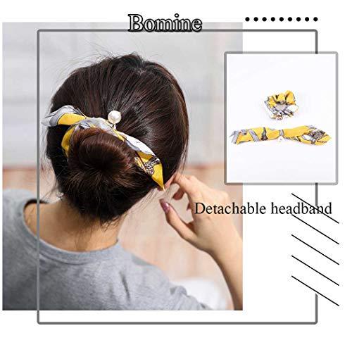 Bomine Bomine Chiffon Scrunchies Silk floral Hair Ties Ponytail Hair Scarfs for women and Girls 3PCS