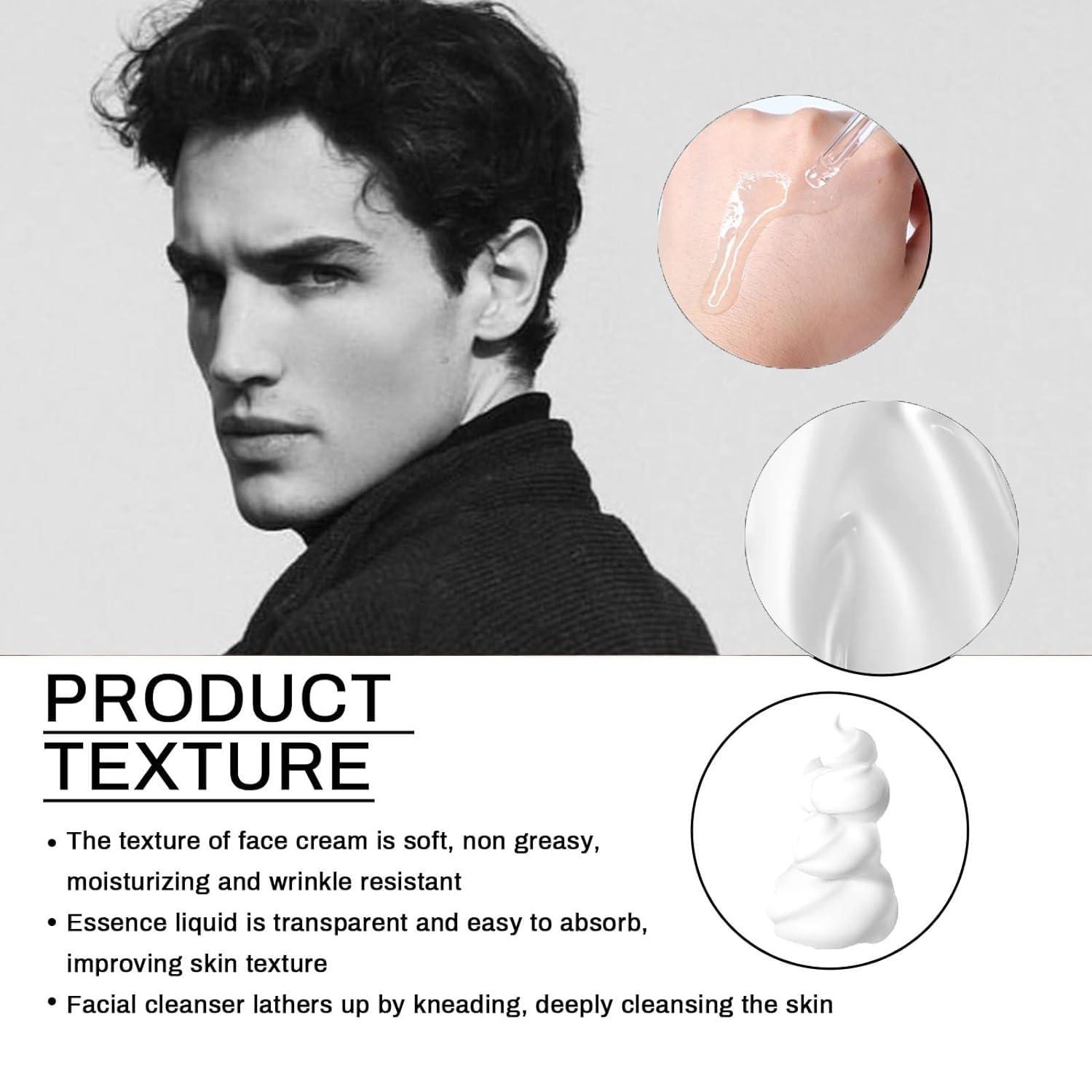 SWDSTIGER Men\'s Facial Skincare Set - Mens Face Care Set(Tallow Cream + Tallow Night Serum + Tallow Face Wash)Reduce Fine Lines, Anti Wrinkles& Anti Aging