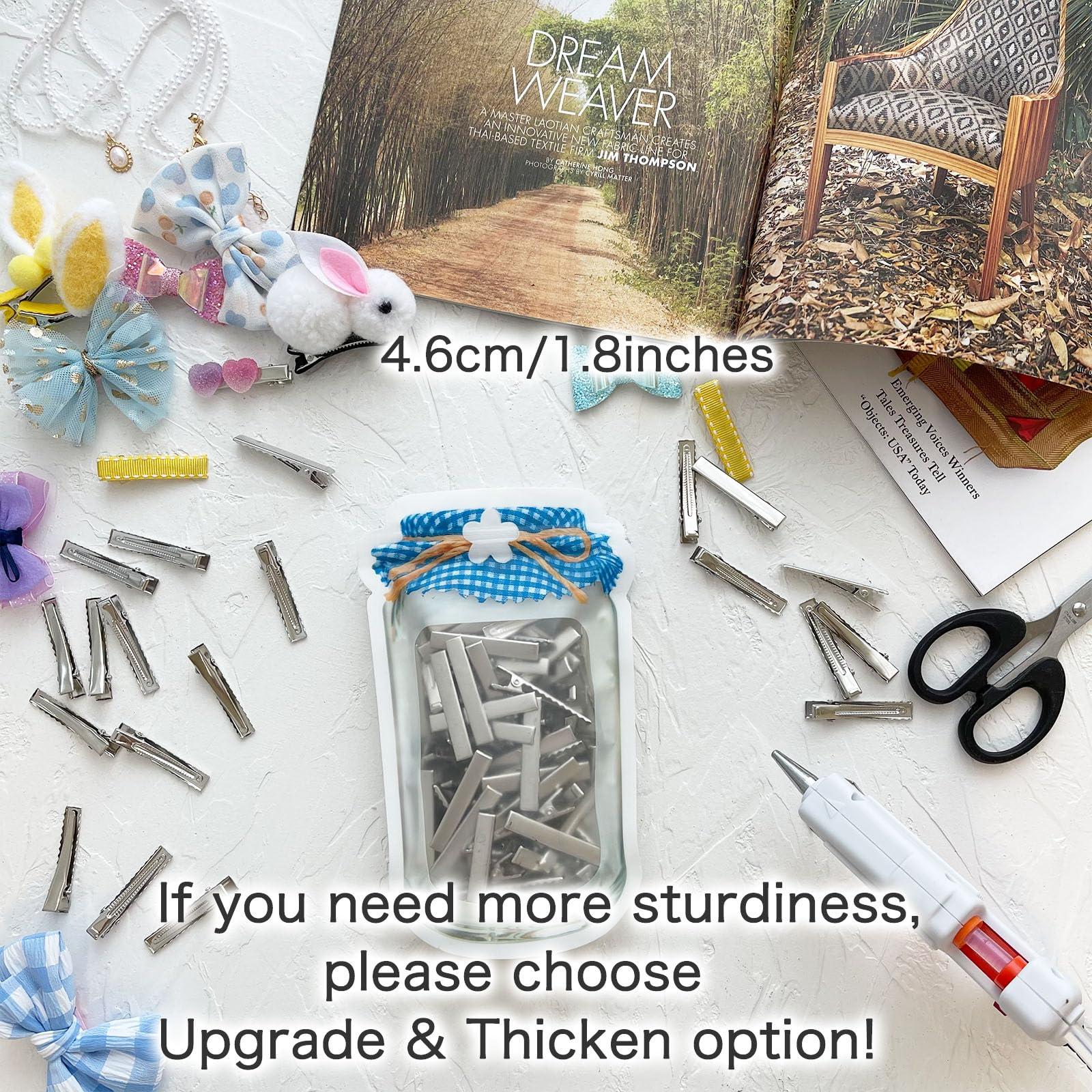 HiJeaton HiJeaton 90Pcs Alligator Hair Clips for Bow Making, 4.6cm/1.8\" Metal Gator Clips, Large Plain DIY Supplies for Crafts and Hairdresser