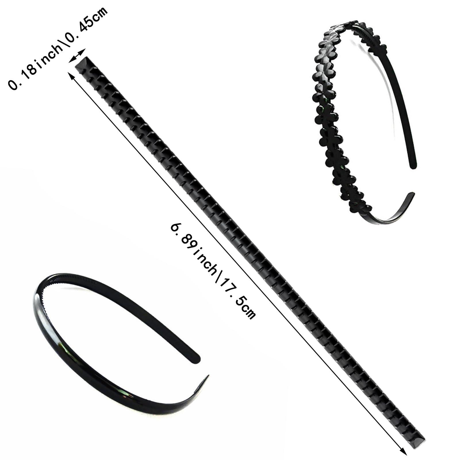 Capiant 10 PACK Anti-Slip Silicone Grip Headbands, Self-Adhesive Hairbands with Teeth Strips, Craft Hair Accessories (0.18 * 6.89 in)