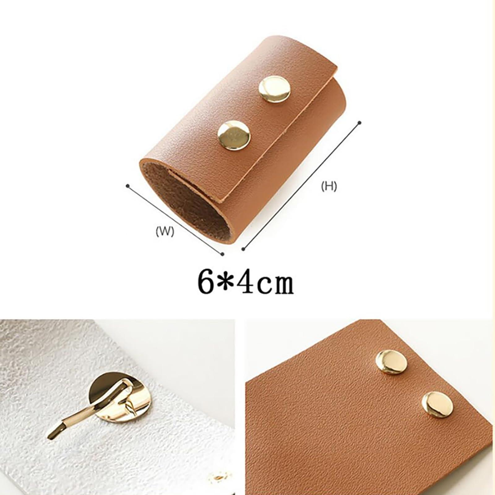 LJJCSFF 2PCS Leather Hair Cuff Hair Glove Wrap Motorcycle Ponytail Holders Leather Hair Wraps Hair Ties Ponytail Wrap Hair Accessories Brown