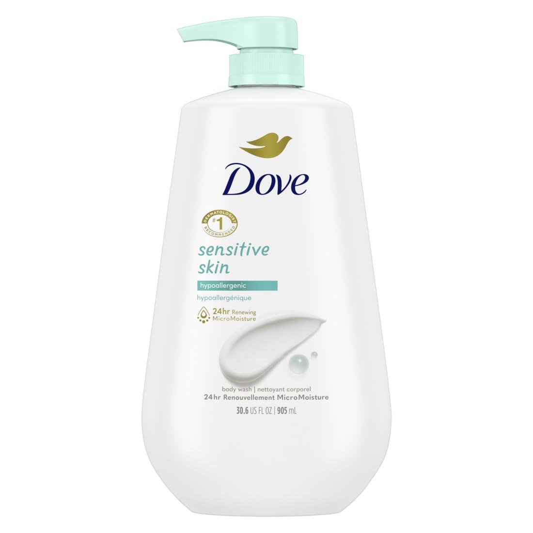 Dove Dove Advanced Care Hand Wash Deep Moisture Pack of 3 for Soft, Smooth Skin More Moisturizers & Body Wash with Pump Sensitive Skin Hypoallergenic, Paraben-Free, Sulfate-Free, Cruelty-Free