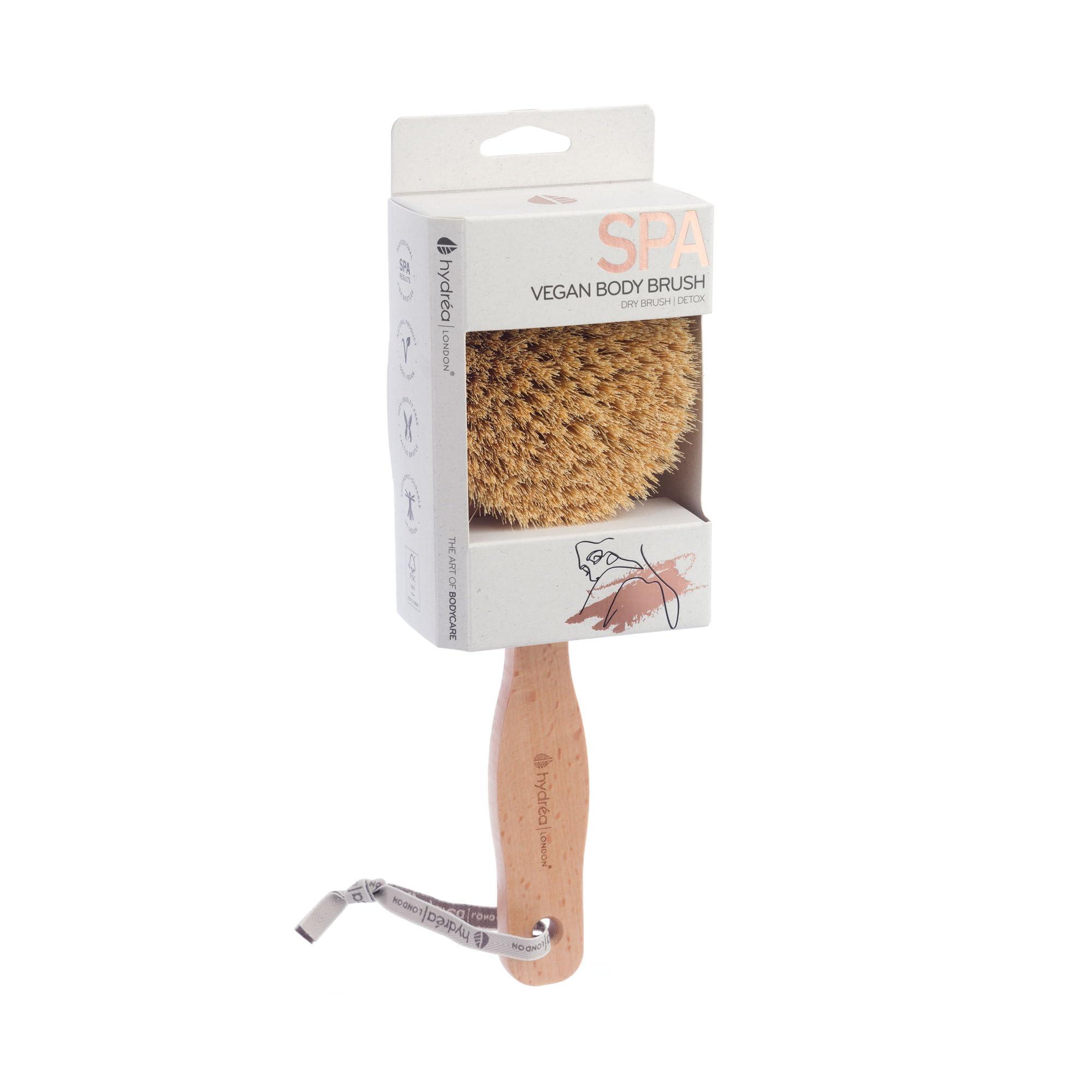 Hydrea London Hydrea London Dry Body Brush – Premium Exfoliating Dry Skin Brush Cactus Bristle, Vegan Dry Brush Cellulite Remover, Exfoliating Body Scrubber for Lymphatic Drainage, FSC® Certified Beechwood