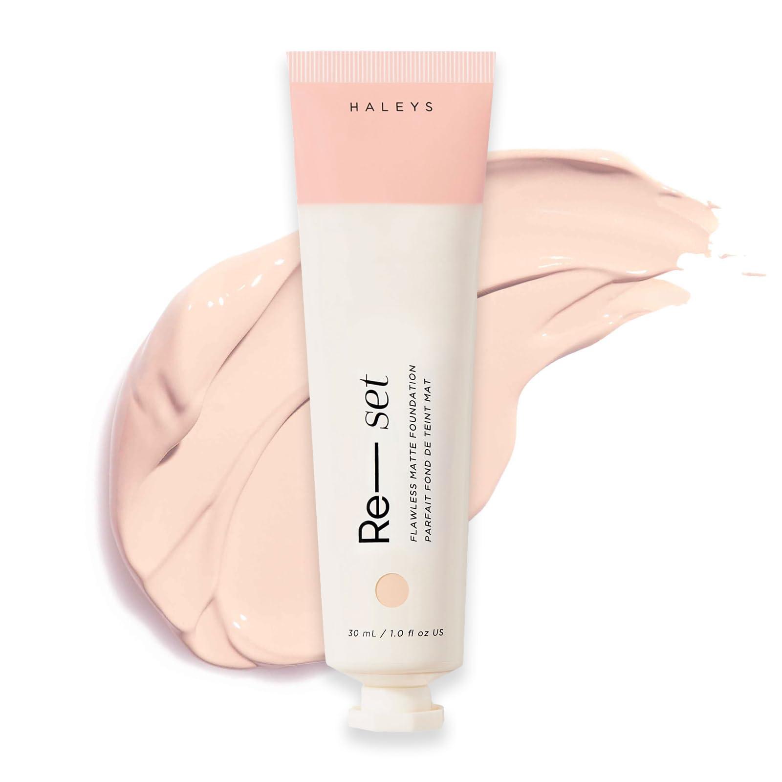 HALEYS Re-set Full Coverage Matte Foundation - Oil-Free Liquid Foundation with Double-Dose Pigments for Smooth, Natural Finish - Long-Lasting Foundation for Sensitive, Acne-Prone Skin by Haleys (1.75)