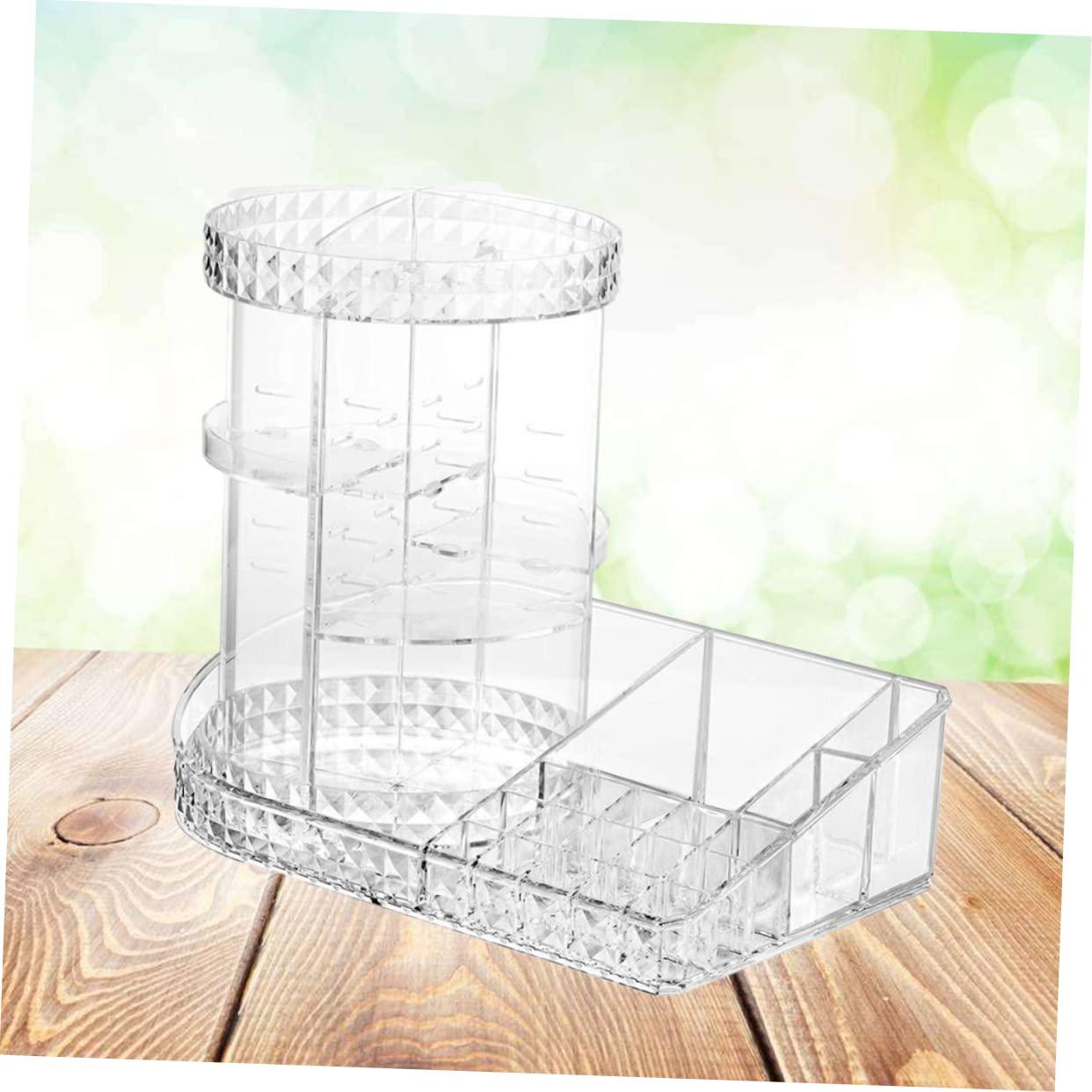 NOLITOY NOLITOY Makeup Display Rack Jewelry Display Case Cosmetic Display Cases Bathroom Storage Shelf Rotating Display Stand Drawer Organizer for Makeup Cosmetic Pad Case Makeup Container