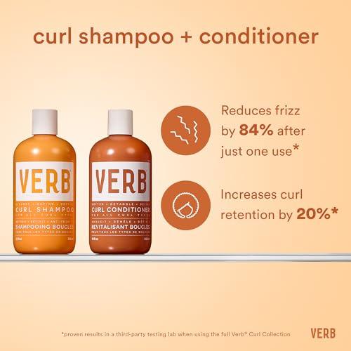 VERB Verb Curl Shampoo & Conditioner Duo, 12 oz + VERB Curl Foaming Gel Frizz Control Mousse for Curl Definition 6.7 fl oz Bundle