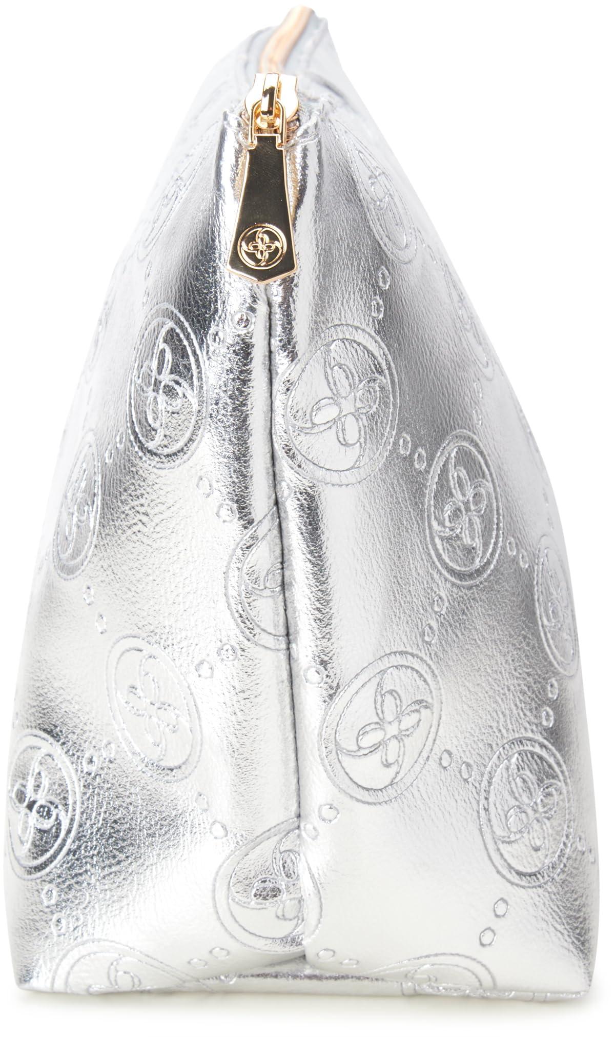 Nine West Nine West Women\'s Cosmetics Bag - Travel Makeup and Toiletries Top Zip Wedge Pouch, Grey