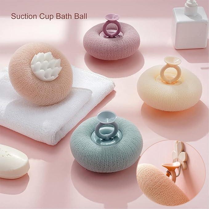 QQLADY 2024 New Upgrade 2-in-1 Sunflower Bath Ball,Exfoliating Bath Sponge Cleaning Brush with Suction Cup,Shower Sponges for Women Men (2PCS-d)